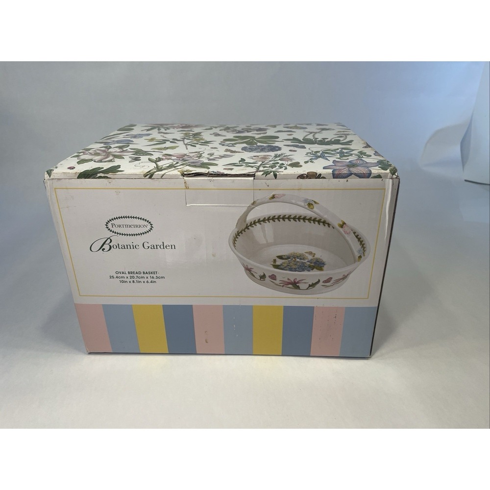 Portmeirion Botanic Garden Terrace Oval Bread Basket Hydrangea New In Box